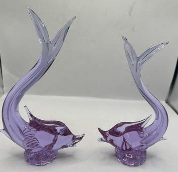 Seguso Arte Vetro - sculptuur, Coppia di Delfini - 26 cm -