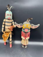 2 poppen in de stijl van kachina hopi - Hout - V.S. - Eind