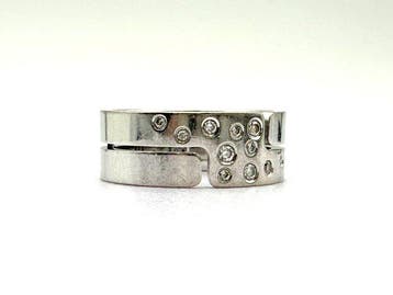 Dinh Van - Bague - Seventies - 18 carats Or blanc - 0.15ct.