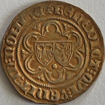 Nederland, Arnhem. Willem I van Gulik. Goudgulden 1377-1402