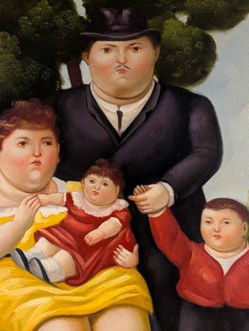 Scuola europea (XX), da Botero - Famiglia nel parco