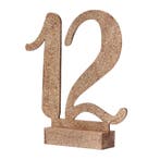 Rose Gouden Tafelnummers Hout 15cm 12st, Verzenden, Nieuw