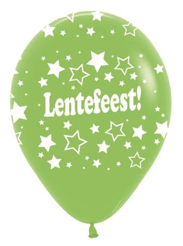 Ballonnen Lentefeest Stars Lime Green 30cm 25st, Verzenden, Nieuw