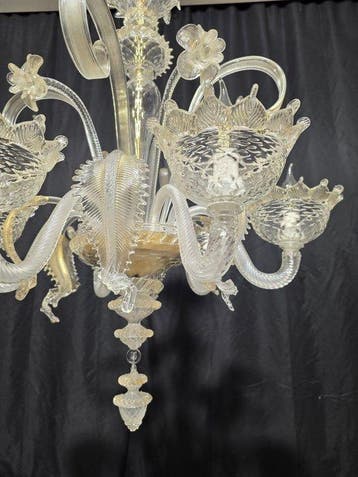 Lustre - Oro riccio - Verre de Murano - 6 lumières