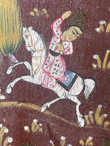 Wandspiegel - - Khatam-inlaid lakspiegel voor bruiloft, Antiek en Kunst