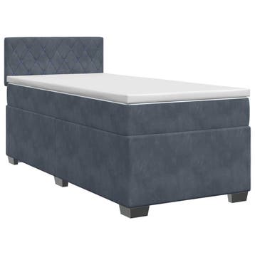 vidaXL Boxspringbed met matras Donkergrijs 90 x 200 cm, Verzenden, Nieuw