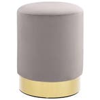 vidaXL Kruk fluweel 28 x 36 cm lichtgrijs en goudkleurig, Huis en Inrichting, Stoelen, Verzenden, Nieuw