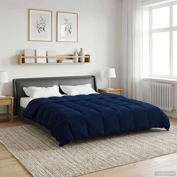 vidaXL Winter Duvet Gekwilt Donkerblauw 200 x 240 cm, Huis en Inrichting, Slaapkamer | Beddengoed, Nieuw, Verzenden