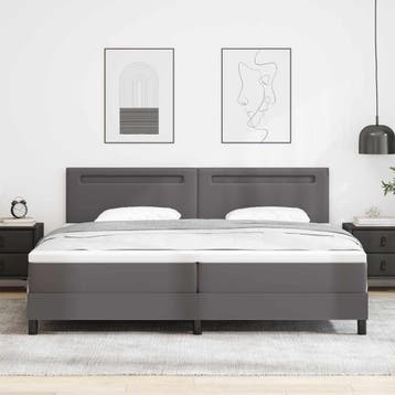 vidaXL Boxspring bed met hoofdeinde Grijs 200 x 200 cm, Verzenden, Nieuw