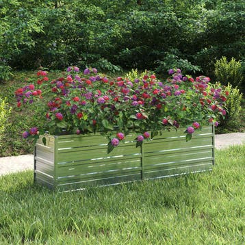 vidaXL Plantenbak verhoogd 160x40x45 cm gegalvaniseerd staal, Verzenden, Nieuw