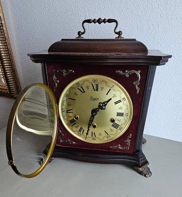 pendule de cheminée - Bois, Cuivre - 1960-1970 - Pendule de