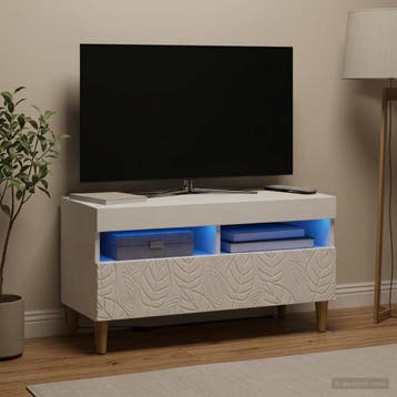 vidaXL LED tv-meubel Wit Bewerkt hout, Verzenden, Nieuw