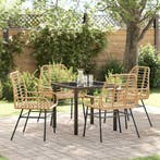 vidaXL Tuin Eettafel Set 5 pcs Bruin poly rattan, Tuin en Terras, Verzenden, Nieuw