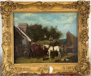 British school. (XlX) - Stacking the hay carts