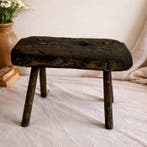 Kruk - Eik - Oude handgemaakte eikenhouten kruk