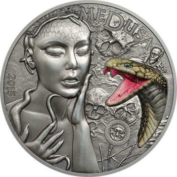 Palaos. 10 Dollars 2015 Mythical Creatures - Medusa, 2 Oz