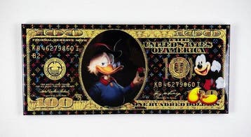 Mike Blackarts - Dagobert Duck with diamonds Plexiglass