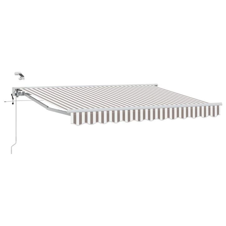 vidaXL Elektrisch Uitschuifbare Zonneluifel Lichtgrijs en, Jardin & Terrasse, Protection solaire, Envoi