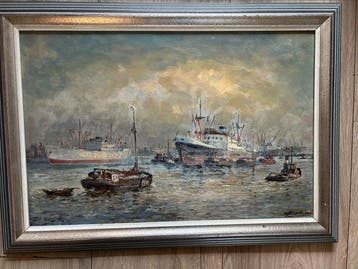 J P Molenaar (1914 - 1990) - Havengezicht
