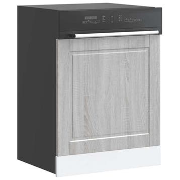 vidaXL Vaatwaspaneel Porto 60x1,5x57cm bewerkt hout grijs, Verzenden, Nieuw