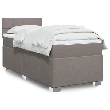 vidaXL Boxspring met matras stof taupe 90x200 cm, Verzenden, Nieuw