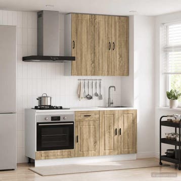 vidaXL Keukenblok PORTO 5 st Sonoma Eiken Bewerkt hout, Verzenden