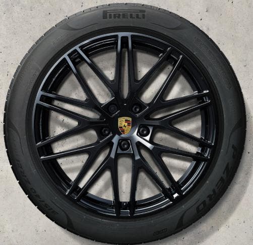Porsche Cayenne E3 II 22inch RS Spyder Unizwart met  banden, Auto-onderdelen, Banden en Velgen, Overige maten, Zomerbanden, 315 mm