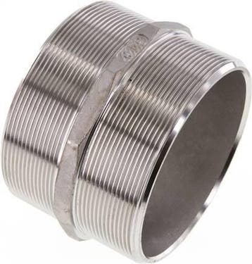 Dubbele Nippel G4'' RVS Vlakke Afdichting 16bar 117mm Hex, Verzenden, Nieuw