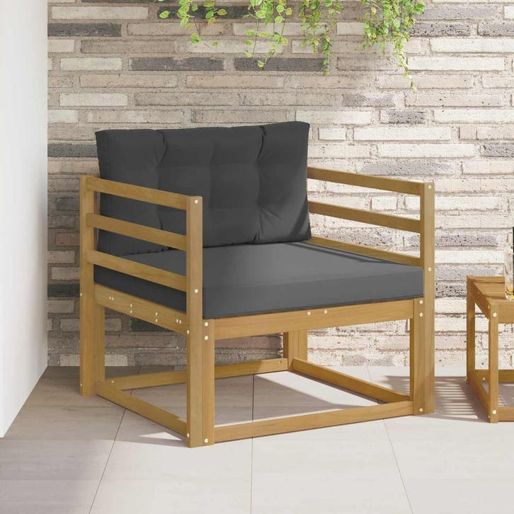 vidaXL Buiten Midden Sofa Polyester Wit, Huis en Inrichting, Zetels | Voetbanken en poefs, Nieuw, Verzenden