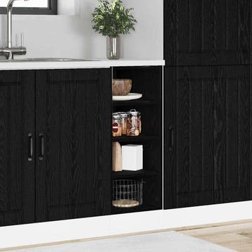 vidaXL Keuken Onderkast Zwart eiken 30 x 44,5 x 81,5 cm, Huis en Inrichting, Verzenden, Nieuw