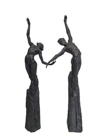 Beeldje - Man en vrouw - 53 cm (2) - Hars