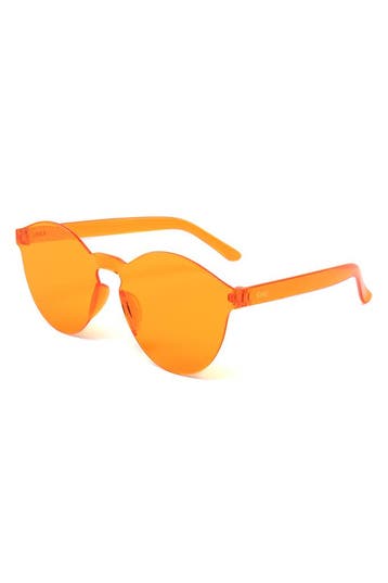 KIMU® Zonnebril Larry Zonder Montuur Oranje Glazen Retro Kun, Ophalen of Verzenden