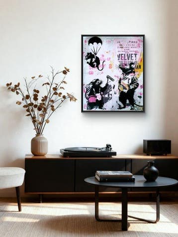 lasveguix (1986) - RAT Invasion - BANKSY Tribute - 61x50cm