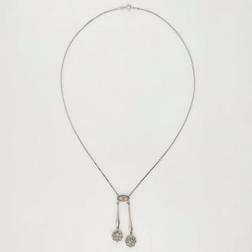 Ketting met hanger - 18 karaat Witgoud Diamant (Natuurlijk)