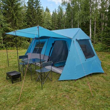 vidaXL Tunneltent Blauw 400 x 278 x 182 cm, Caravans en Kamperen, Verzenden, Nieuw