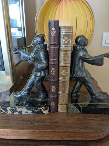 Maurice Frecourt - Serre-livres - Bronze argenté