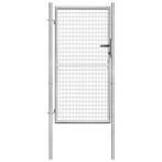 vidaXL Tuinpoort gegalvaniseerd staal 100x150 cm zilver, Verzenden, Nieuw