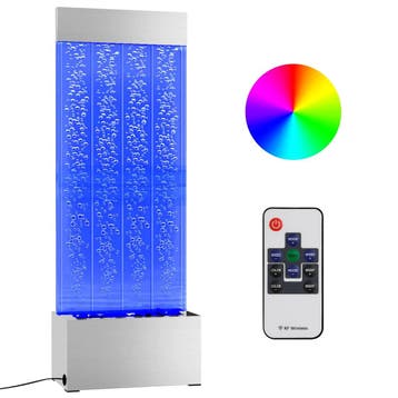 vidaXL Bubbelzuil met RGB LEDs 110 cm roestvrij staal en, Tuin en Terras, Verzenden, Nieuw