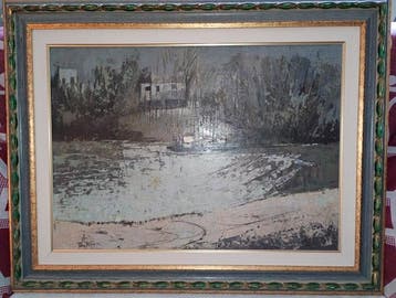 Tino Aime (1931-2017) - Spiaggia sul Po a Torino