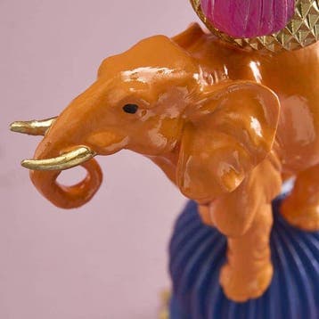 WERNS - Petit bougeoir Bougeoir de 26 cm : Éléphant avec un, Antiquités & Art
