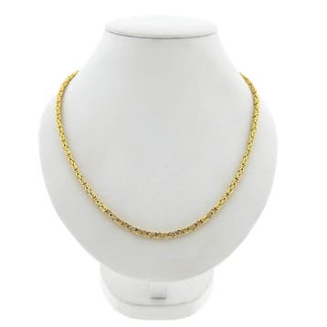 Gouden vierkante koningsschakel ketting | 46,5 cm, Handtassen en Accessoires, Kettingen, Ophalen of Verzenden, Gebruikt, Goud