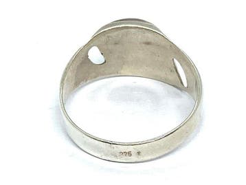 Lumière et Ombre - Bague vintage argent 925 avec ambre, Antiek en Kunst