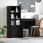 vidaXL Bureau met lade met plank met opslag 2 pcs Zwart, Verzenden, Nieuw