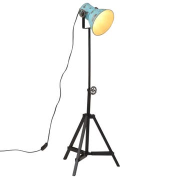 vidaXL Vloerlamp 25 W E27 35x35x65/95 cm verweerd blauw, Verzenden, Nieuw