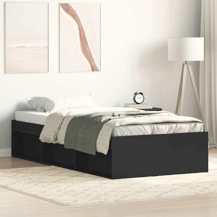vidaXL Bedframe zwart 90x200 cm, Huis en Inrichting, Slaapkamer | Bedden, Nieuw, Verzenden