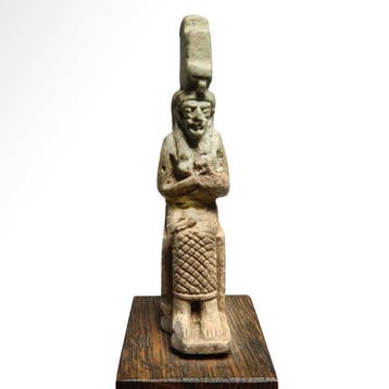 Oud-Egyptisch Faience Isis amulet, Antiek en Kunst