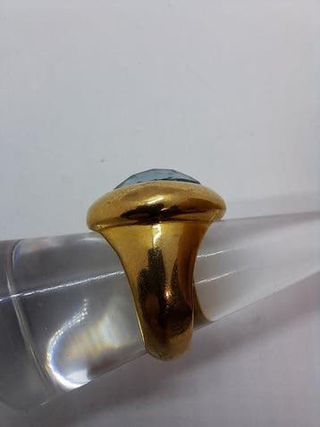 Ring - 18 karaat Geel goud Aquamarijn