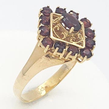 Bague - 18 carats Or jaune - 0.45ct. tw. Grenat - Grenat, Bijoux, Sacs & Beauté