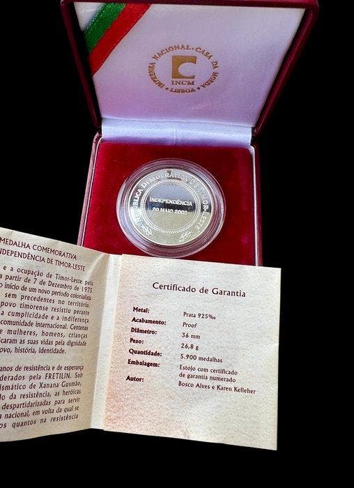 Timor-Leste. 2002, Independence Commemorative Medal (Zonder, Timbres & Monnaies, Monnaies | Europe | Monnaies non-euro