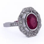 Anneau de bras - 18 carats Or blanc - 3.70ct. tw. Rubis -